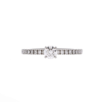 Cartier Etincelle de Cartier Solitaire Ring Platinum with RBC Diamond and Pave Diamonds F/VVS2 0.20CT