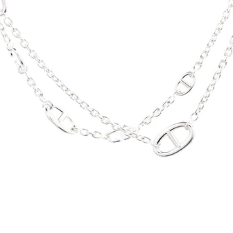 Hermes Farandole Long Necklace Sterling Silver 160