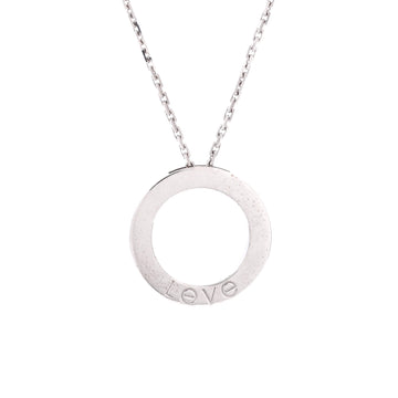 Cartier 3 Diamonds Love Pendant Necklace 18K White Gold and Diamonds