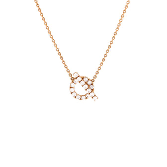 Hermes Finesse Pendant Necklace 18K Rose Gold and Diamonds