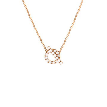 Hermes Finesse Pendant Necklace 18K Rose Gold and Diamonds