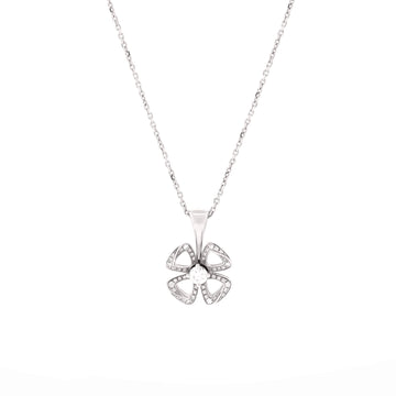 Bvlgari Fiorever Pendant Necklace 18K White Gold with Diamonds