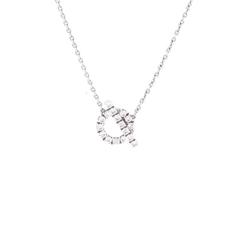 Hermes Finesse Pendant Necklace 18K White Gold and Diamonds