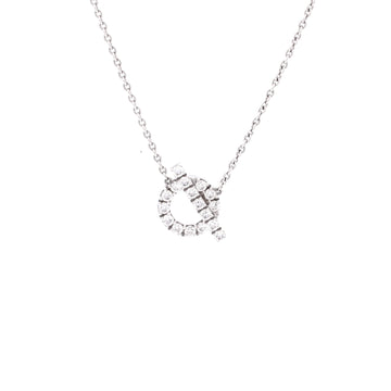Hermes Finesse Pendant Necklace 18K White Gold and Diamonds