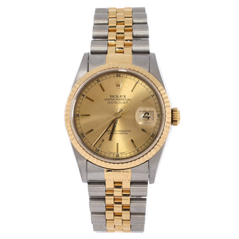 Rolex Oyster Perpetual Datejust Automatic Watch Stainless Steel and Yellow Gold 36