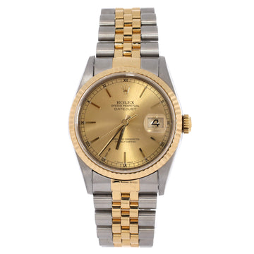 Rolex Oyster Perpetual Datejust Automatic Watch Stainless Steel and Yellow Gold 36