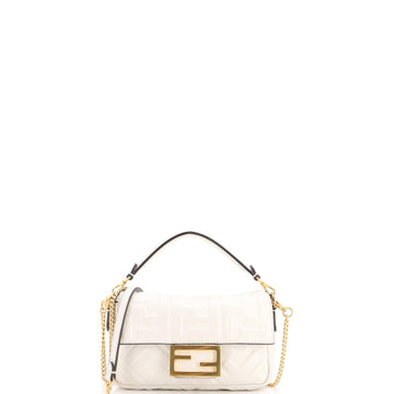 Fendi Baguette NM Bag Zucca Embossed Leather Mini
