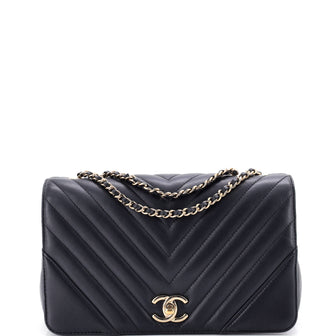 Chanel Statement Flap Bag Chevron Calfskin Small