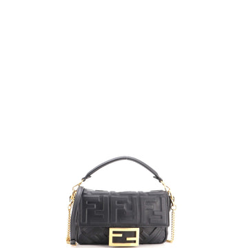 Fendi Baguette NM Bag Zucca Embossed Leather Mini