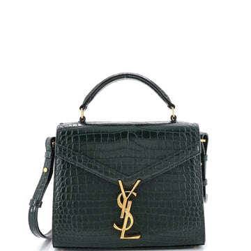 Saint Laurent Cassandra Top Handle Bag Crocodile Embossed Leather Mini