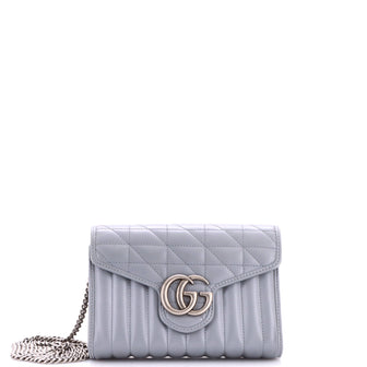 Gucci GG Marmont Chain Wallet Mixed Matelasse Leather Mini