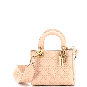Christian Dior Supple Lady Dior Bag Cannage Studded Lambskin Small