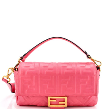 Fendi Baguette NM Bag Zucca Embossed Leather Medium