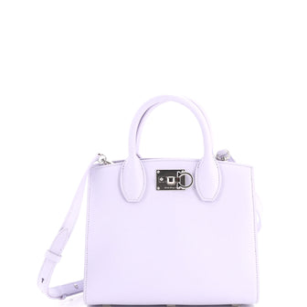 Salvatore Ferragamo Studio Top Handle Box Bag Leather Small