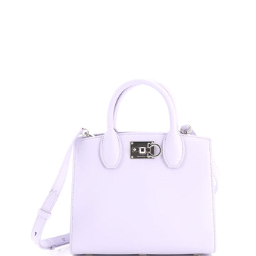 Salvatore Ferragamo Studio Top Handle Box Bag Leather Small