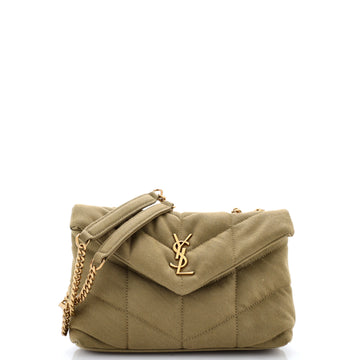 Saint Laurent Loulou Puffer Shoulder Bag Quilted Canvas Mini