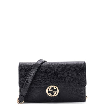 Gucci Interlocking Wallet on Chain Leather