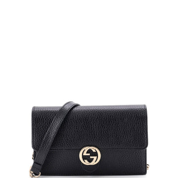 Gucci Interlocking Wallet on Chain Leather