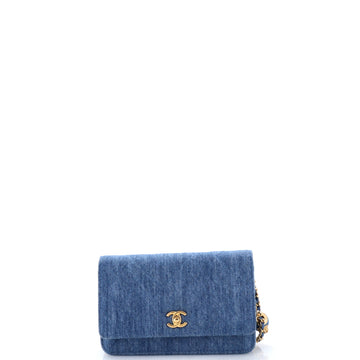 Chanel Pearl Crush Wallet on Chain Quilted Denim