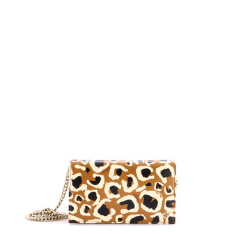Gucci Betty Chain Wallet Printed Leather
