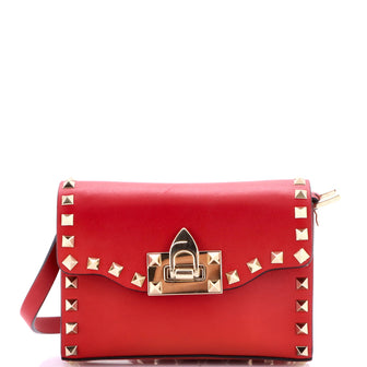 Valentino Garavani Rockstud Flip Lock Flap Bag Leather Mini
