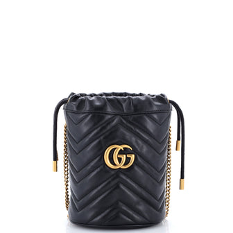 Gucci GG Marmont Bucket Bag Matelasse Leather Mini