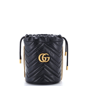 Gucci GG Marmont Bucket Bag Matelasse Leather Mini