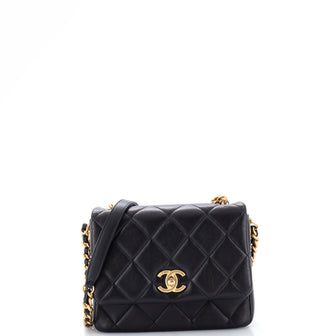Chanel Side Note Flap Bag Quilted Lambskin Small