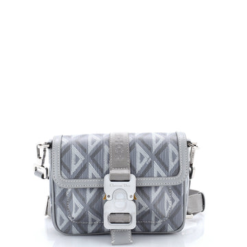 Christian Dior Hit the Road Flap Crossbody Bag CD Diamond Coated Canvas and Leather Mini