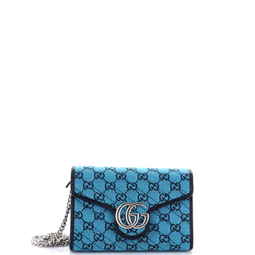 Gucci GG Marmont Chain Wallet Diagonal Quilted GG Canvas Mini