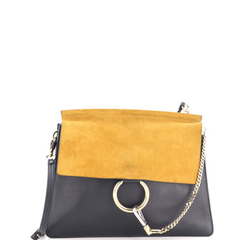 Chloe Faye Shoulder Bag Leather and Suede Medium