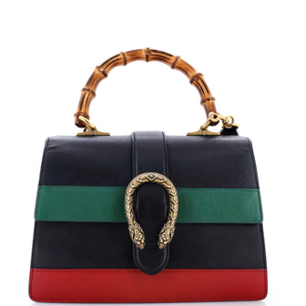 Gucci Dionysus Bamboo Top Handle Bag Colorblock Leather Medium
