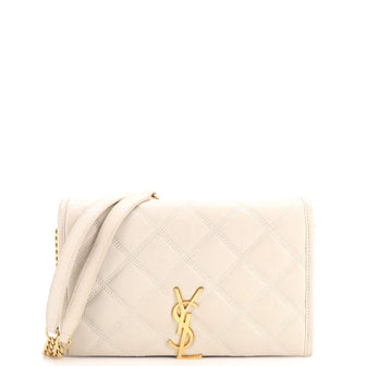 Saint Laurent Becky Chain Wallet Quilted Leather