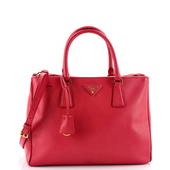 Prada Double Zip Lux Tote Saffiano Leather Medium
