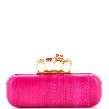 Alexander McQueen Knuckle Box Clutch Python Long