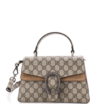 Gucci Dionysus Convertible Top Handle Bag GG Coated Canvas Small