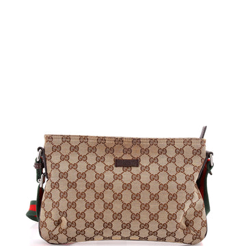Gucci Web Strap Messenger Bag GG Canvas Small