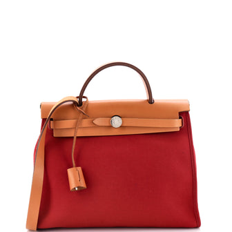 Hermes Herbag Zip Leather and Toile 31