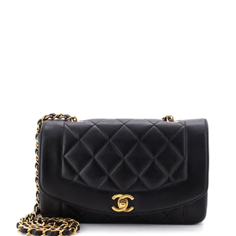 Chanel Vintage Diana Flap Bag Quilted Lambskin Small