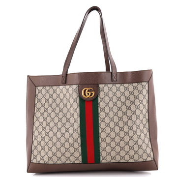 Gucci Ophidia Soft Open Tote GG Coated Canvas East West