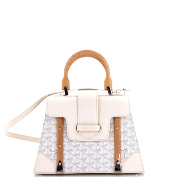 Goyard Saigon Top Handle Bag Coated Canvas with Leather PM