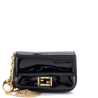 Fendi Chain Baguette Charm Bag Patent Nano