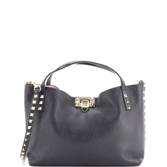Valentino Garavani Rockstud Convertible Flip Lock Tote Leather Medium