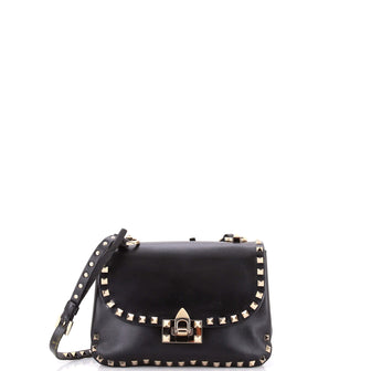Valentino Garavani Rockstud Flip Lock Flap Bag Leather Small