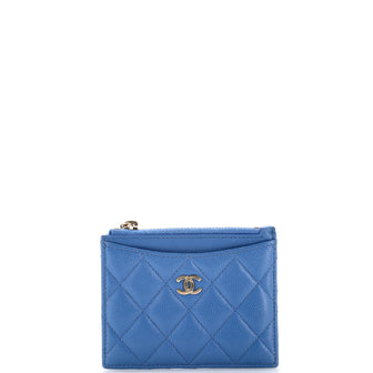 Chanel CC Zip Card Holder Quilted Caviar