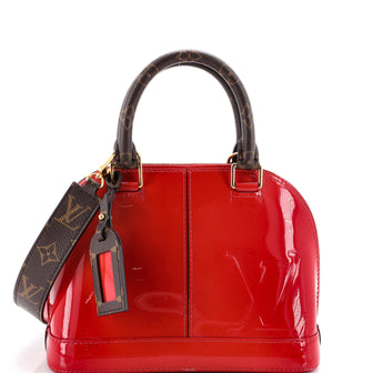 Louis Vuitton Alma Handbag Vernis with Monogram Canvas BB
