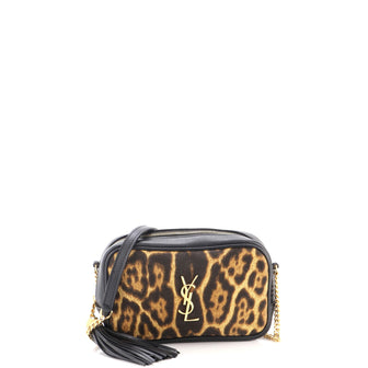 Saint Laurent Lou Camera Bag Printed Canvas and Leather Mini