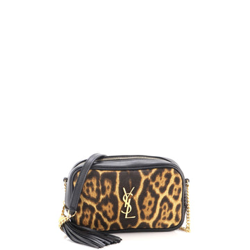 Saint Laurent Lou Camera Bag Printed Canvas and Leather Mini