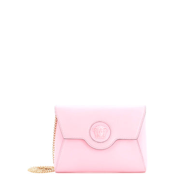 Versace La Medusa Envelope Flap Clutch on Chain Leather