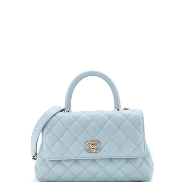 Chanel Coco Top Handle Bag Quilted Caviar Mini